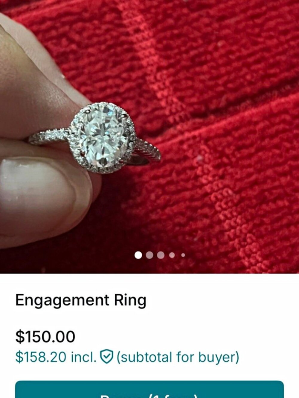 GRA Oval Moissanite Halo Engagement Ring 925 Silver White Size 7